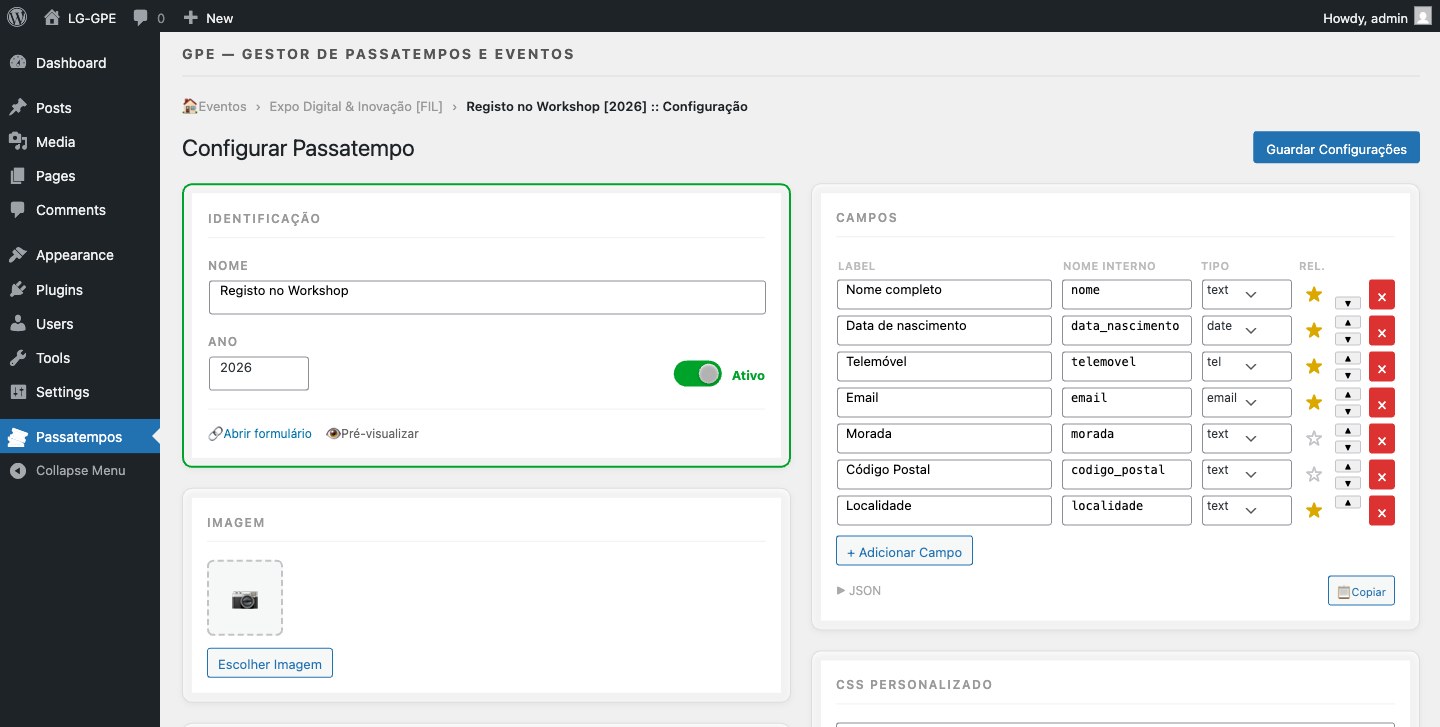 Configura&ccedil;&atilde;o do Formul&aacute;rio